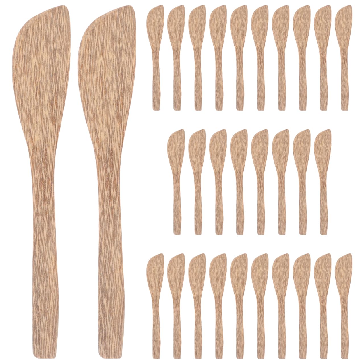 Spatules à confiture en bois INOOMP lot de 30 pour pâte et beurre
