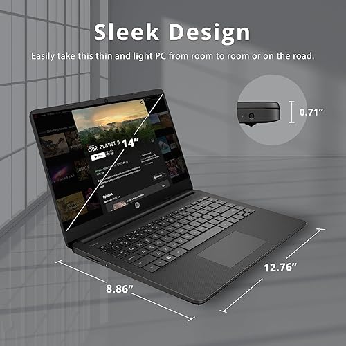 Miniatura 7 de HP -Stream 14-Laptop School-Laptop Windows11-2023 Procesador Intel de cuatro núcleos - USB C - Lector de tarjetas SD - Batería de larga duración -