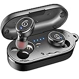 TOZO T10 Bluetooth 5.3 Wireless Earbuds with Wireless Charging Case IPX8 Waterproof Stereo Headphones in Ear Built in Mic Headset Premium Sound with Deep Bass for Sport Black Classic Edition Black