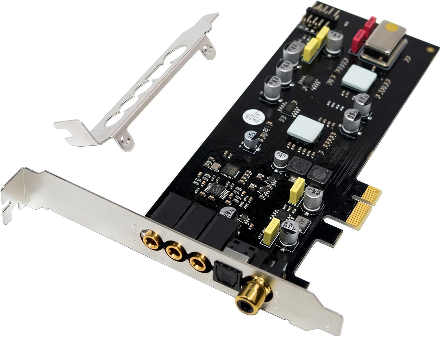 PCIe X1 HiFi Sound Card with Optical & Coaxial Output, Built-in DAC, 24bit/96kHz Audio, Stereo Audio Adapter for Desktop PC, Support Windows 11/10/8/7