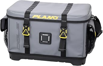 Plano Z-Series 3700 Tackle Bag, Gray, PVC Fabric with Waterproof and Non-Skid Base, Includes 2 3700 StowAway Utility Boxes, Soft Fishing Tackle Storage Bag