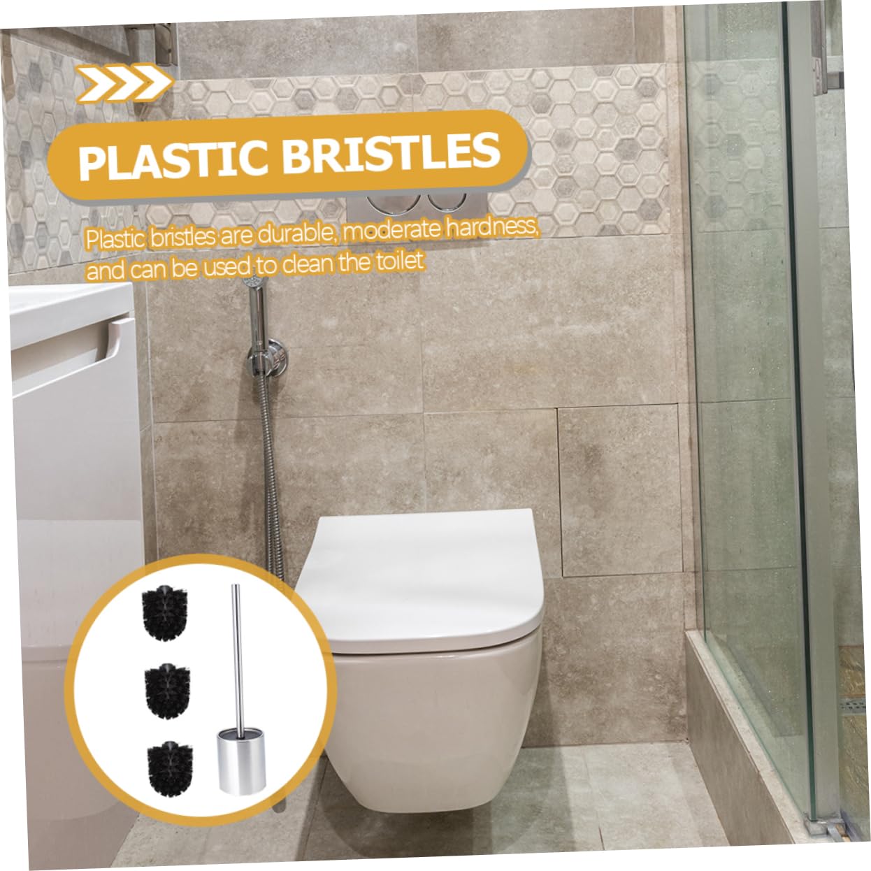 TOPBATHY Spazzola per Ciotola Supporto Acciaio Inossidabile Setole Resistenti Manico per Pulizia Rimozione di Macchie e Polvere