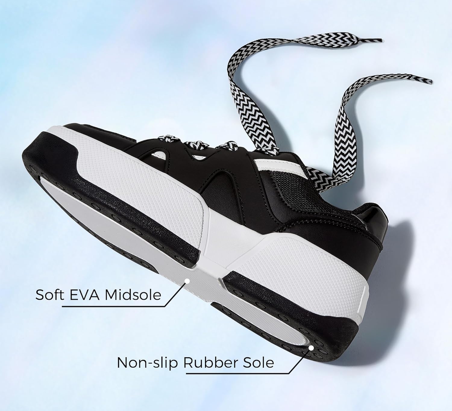 LUCKY STEP Women’s Platform Fashion Sneakers Lace up Casual Faux Leather Comfortable Thick Sole Tennis Walking Shoes - Image 6