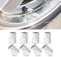 Vista 1 de CHRYMUM 8 tapas para válvulas de neumáticos de automóvil, cubiertas de válvula de rueda de aleación de aluminio, cubiertas de válvula de rueda a