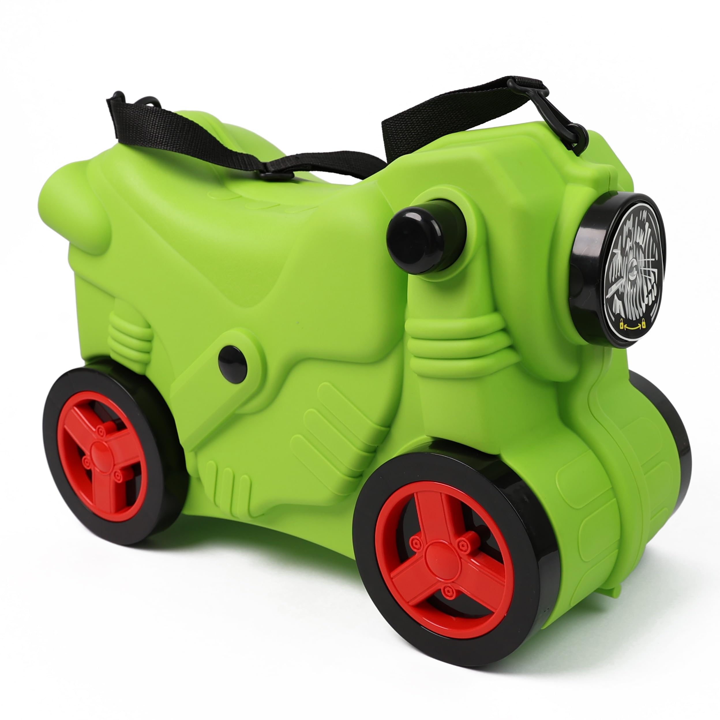 DIVCHI Kids Suitcase With Wheels Ride On, Carry On, Sit On Hand Luggage | Cabin Trolley | Children Suitcase | Travel Bags | Boys & Girls Gift (Green)