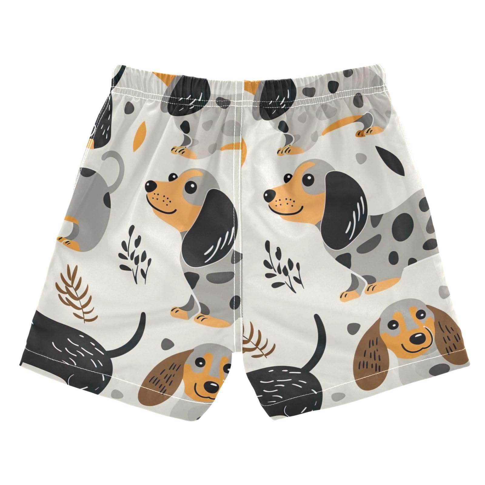 FLildon Cute Dogs Little Boys Swim Trunks with Mesh Lining Quick Dry Beach Board Shorts, 3T