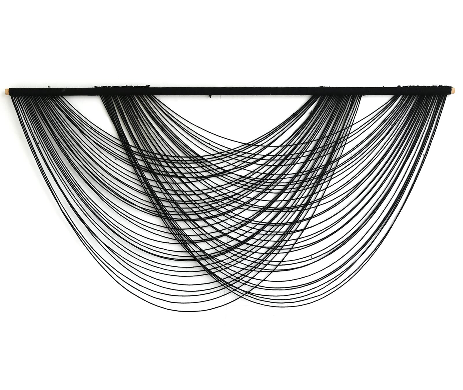 Flber Macrame Wall Hanging Black Boho Wall Decor Large Boho Yarn Tapestry Living Room Bedroom Home Wall Decor 59" W 27" L