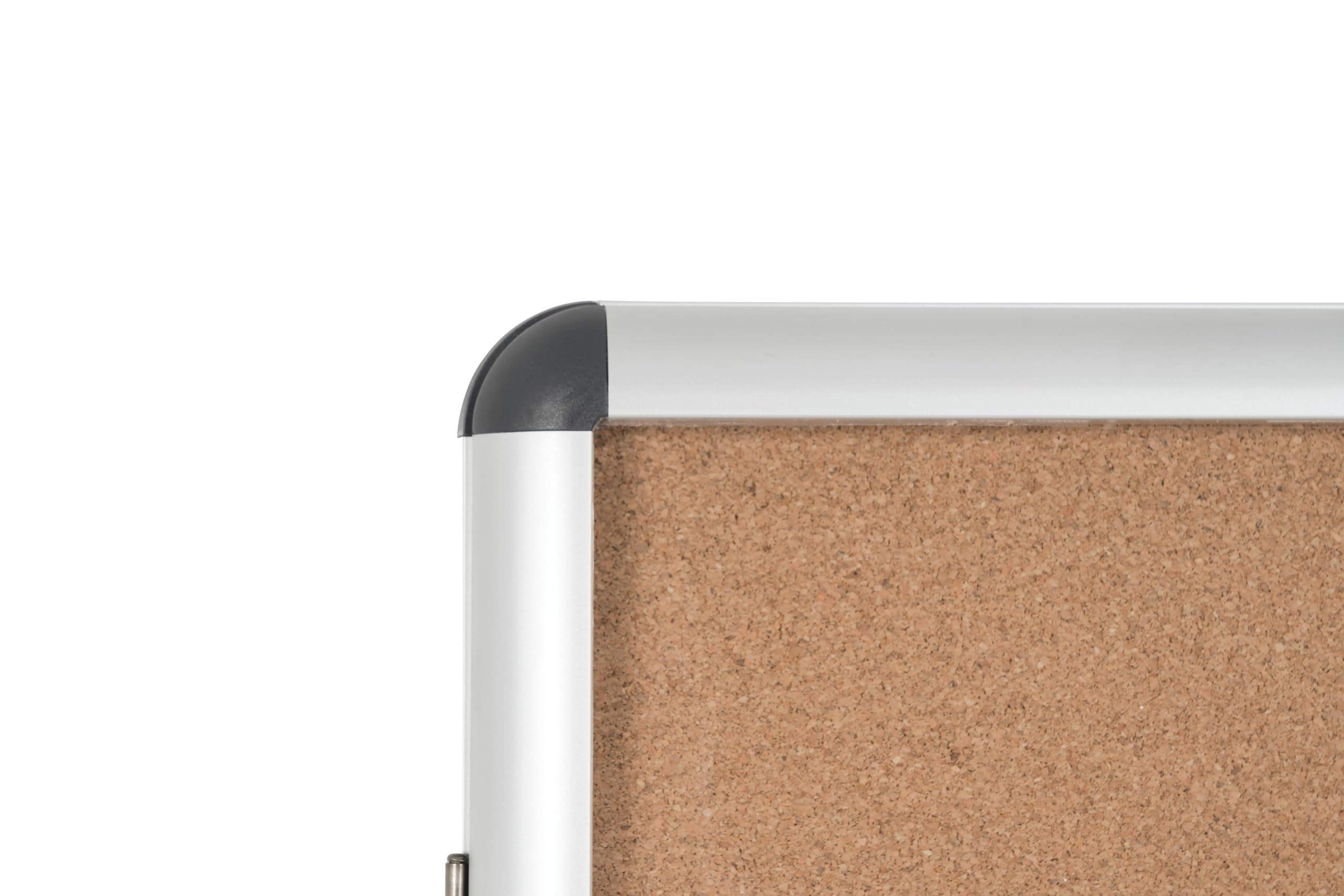 Bi-Office Enclore - Bacheca In Sughero, 4 x A4, Bacheca Con Anta Battente Per Interni in Alluminio, 500 x 674 mm