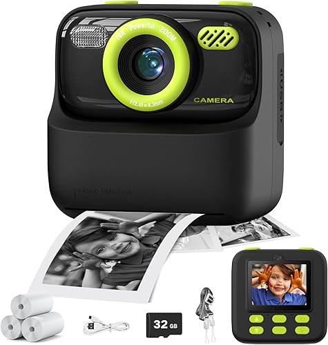 Miniatura 8 de masterbee Cámara para niños con impresión instantánea, regalos de cumpleaños para niñas y niños, juguetes de cámara digital para niños, video HD