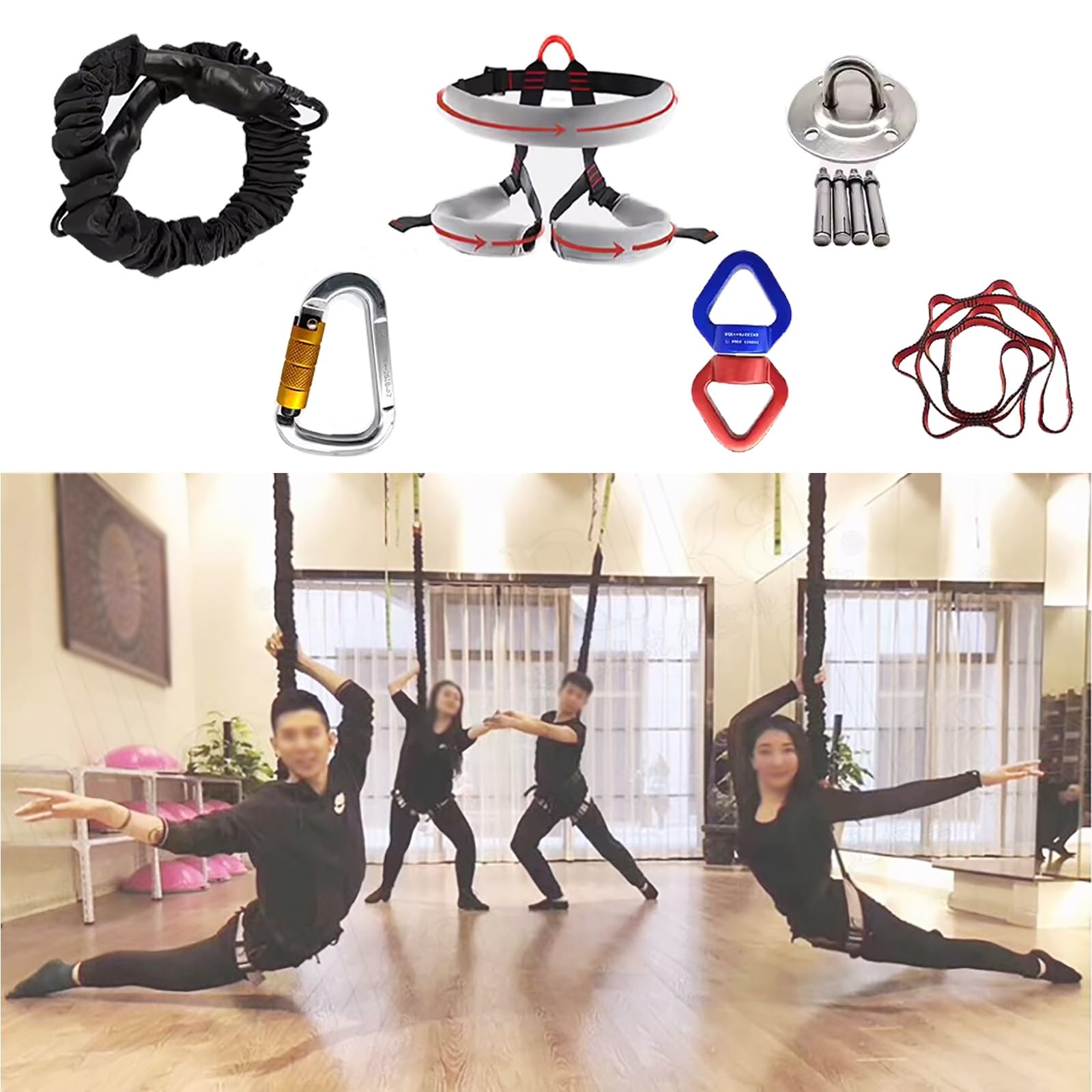JYHHCYS Gravity Yoga Bungee Cord Improve Balance Hanging Single Bungee Fitness Resistance Rope Gym Dance Fitness Training Vitality