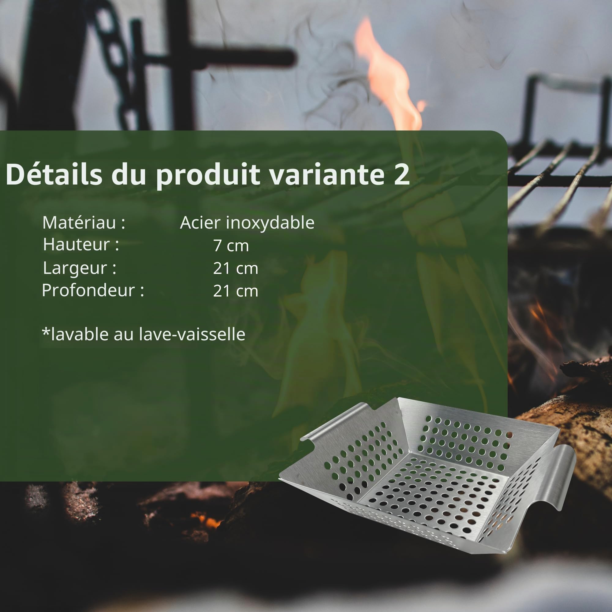 HeRo24 Lot de 3 paniers de barbecue en acier inoxydable