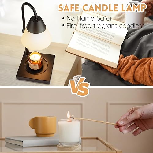 Miniatura 4 de LALISU Lámpara Calentadora de Velas, Lámpara Calentadora de Velas de Metal Regulable con Altura Ajustable, Compatible con Velas y Frascos Grandes de