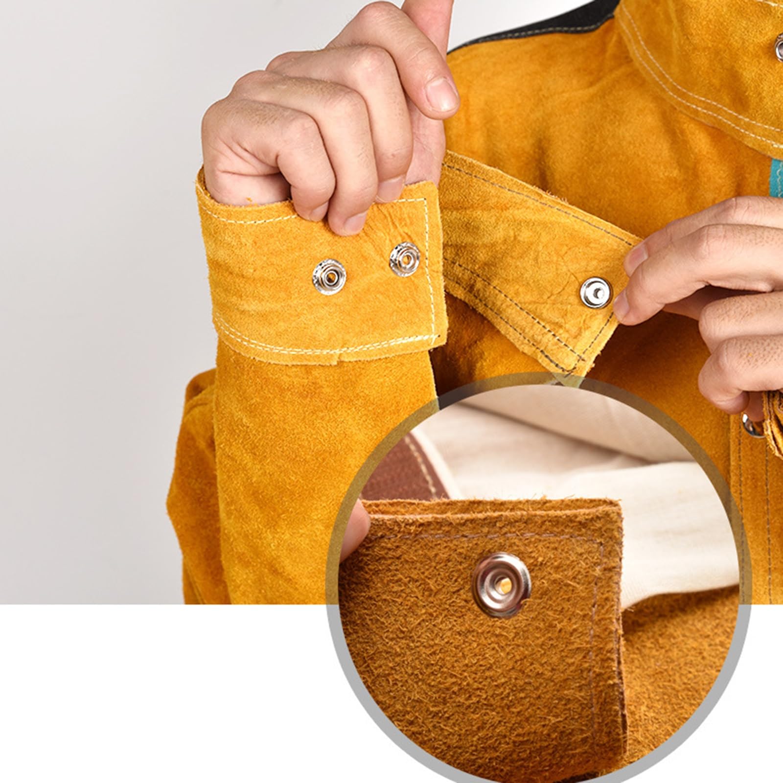 Piel De Vaca Chaqueta De Soldadura Pantalón Traje Para Los Hombres, Traje De Soldador De Cuero Para Tareas Pesadas, Chaqueta Y Pantalones Incluidos, Resistente Al Calor Y La Llama