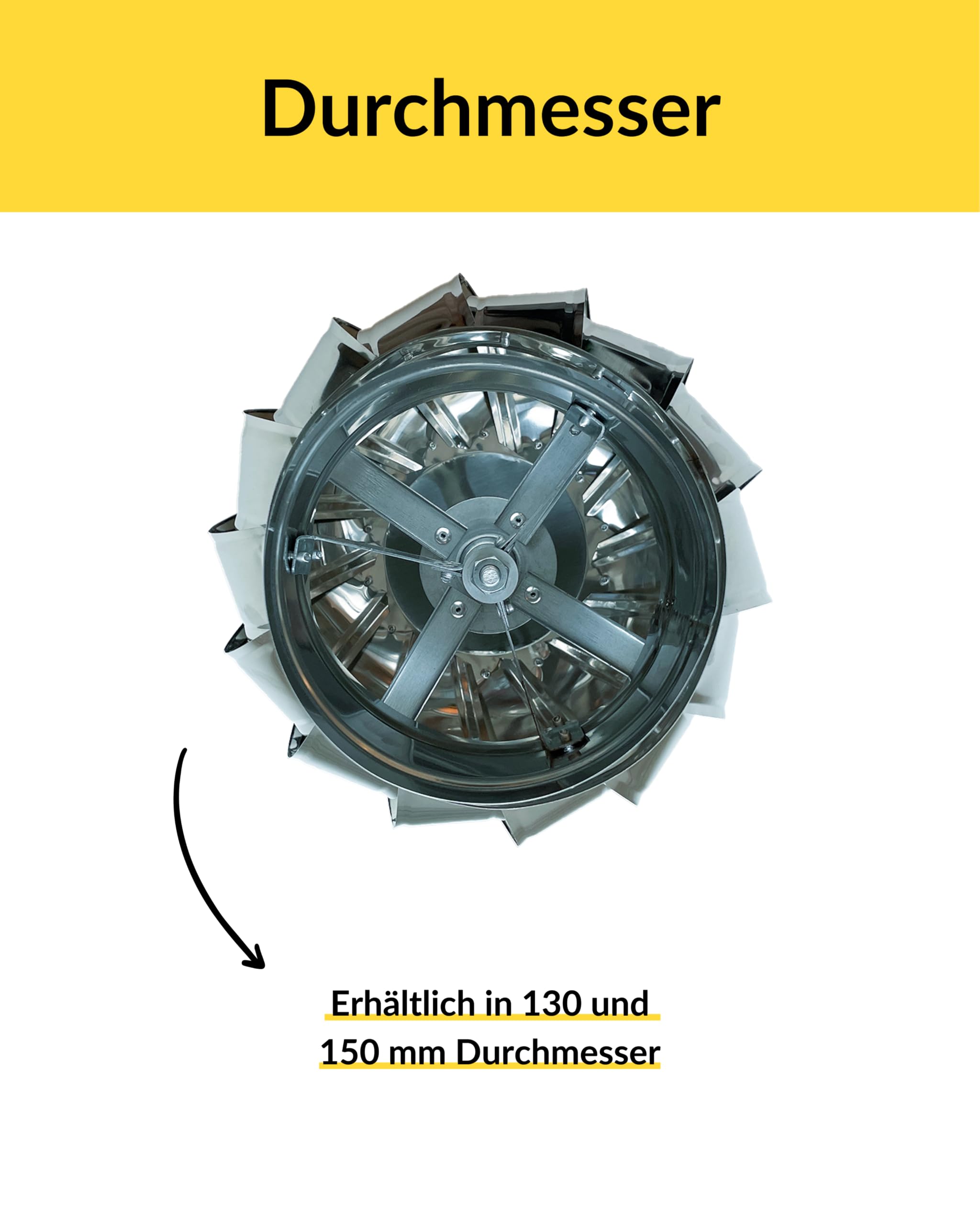 Oskar Drehbare Kaminhaube, Kamin Aufsatz Edelstahl, Wind- und Wetterabweisend (150mm)