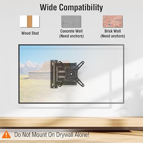 Miniatura 6 de ELIVED Soporte de pared para TV de brazo largo para la mayoría de televisores y monitores de 14 a 42 pulgadas, extensión de 21.7 pulgadas de largo,