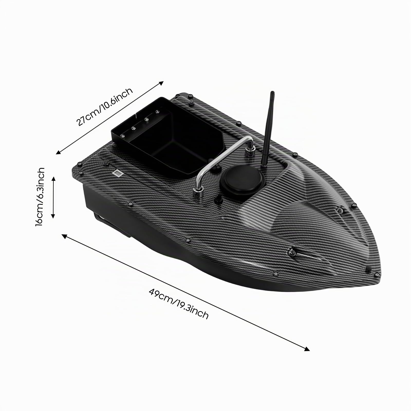 Barque d'appâts de pêche de 500 m, avec lumières LED, en acier inoxydable ABS, positionnement avec lumière de nuit, barque d'appâts de pêche, barque de pêche avec télécommande, pour lancer dans les