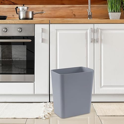 Miniatura 5 de Zopnny Cubo de basura de plástico, papelera, 4.5 galones, paquete de 3, color gris