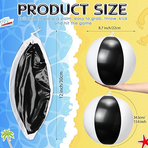 Miniatura 3 de Paquete de 80 bolas de playa inflables de 12 pulgadas a granel para niños, pelota de piscina de verano, bolas de playa pequeñas, recuerdos de