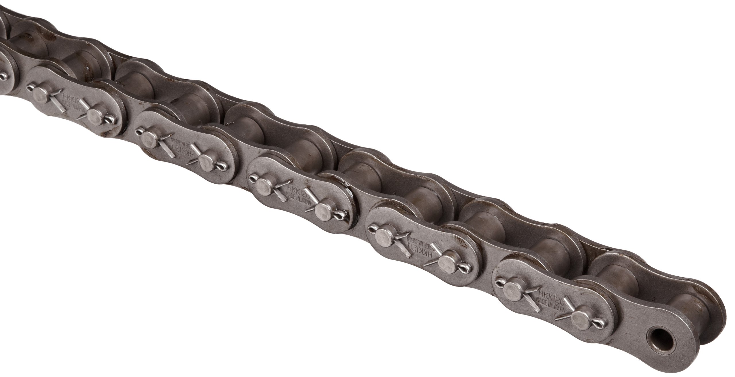 HKKRC100C1A ANSI 100 Single Strand Roller Chain, Cottered, Carbon Steel, 1-1/4" Pitch, 0.750" Roller Diameter, 3/4" Roller Width, 10 Foot Length