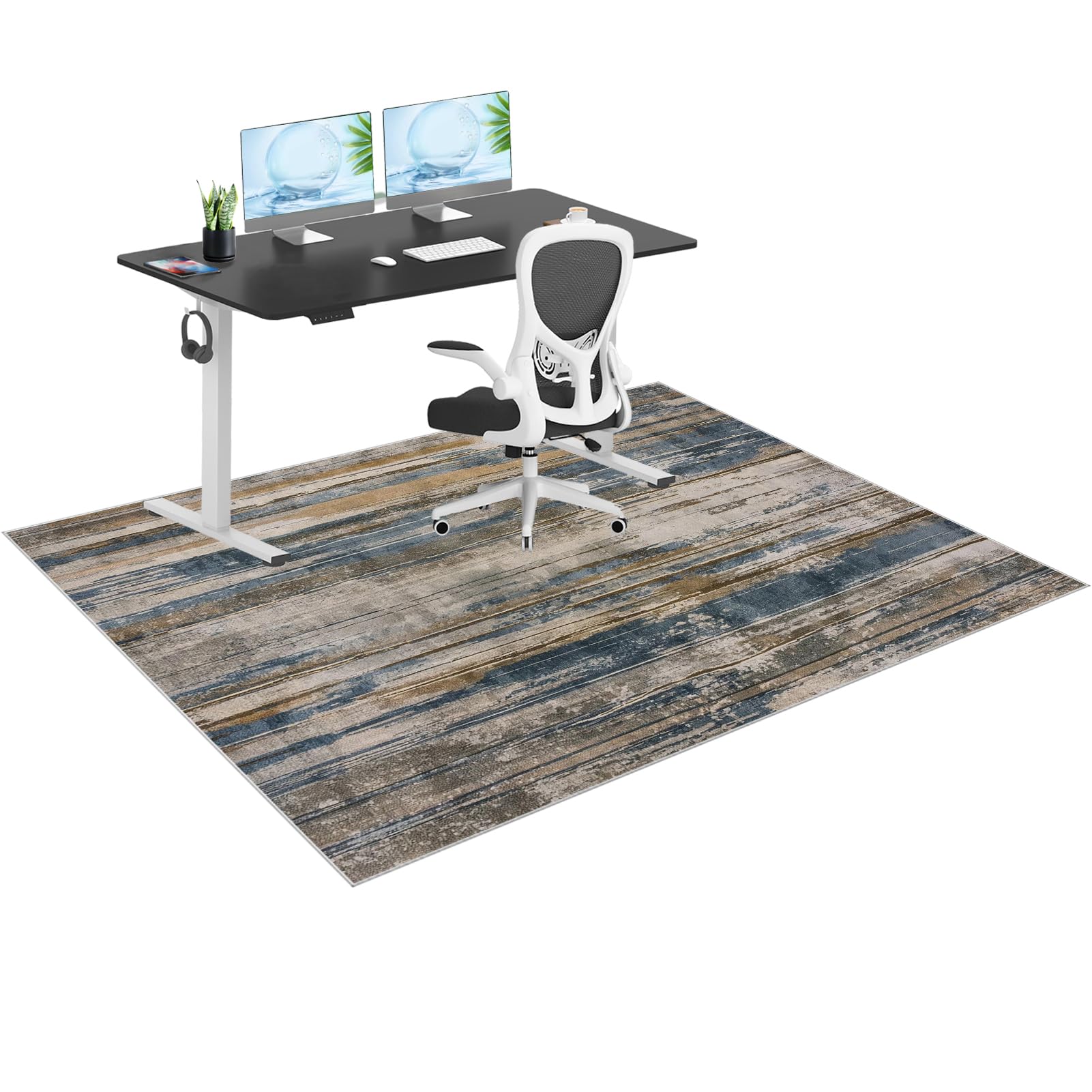 GmyoieqI Carpet Floor Protector For Office Chair Heavy Duty Office Chair Mats for Carpeted and Hardwood Floor, Non-slip Gaming Chair Mat, Multi-Purpose Computer Desk Chair Mat Large 70 x 100 cm