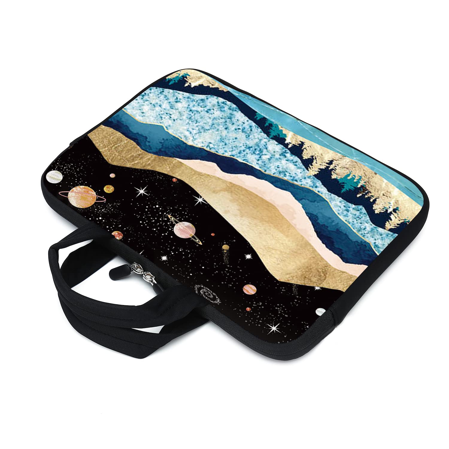 Funda para laptop de 15.6 pulgadas, 14 pulgadas, 15 pulgadas, 15.4 pulgadas, funda para ultrabook, funda para laptop, bolsa de mensajero, funda de neopreno con mango (montañas-1)