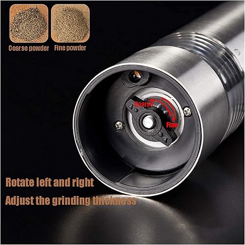 Miniatura 6 de Molinillo de pimienta eléctrico recargable para sal y pimienta con carga USB, para pimienta, hierbas secas, especias y salero (color rojo, tamaño