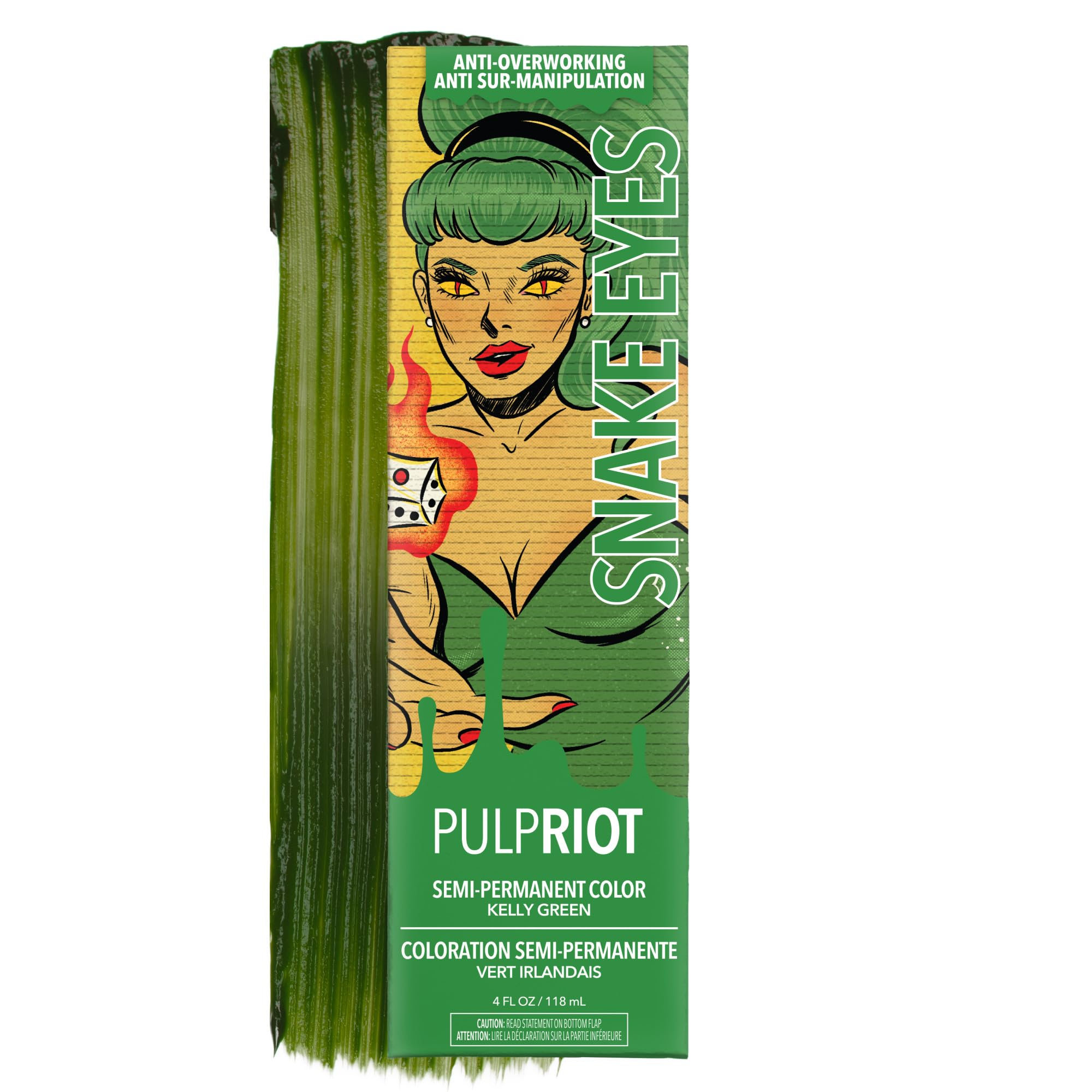 DOLK(ドルク)　 Kitty Riot - Green Pulp Riot - Snake Eyes - Kelly Green Semi-Permanent Color 4 fl oz