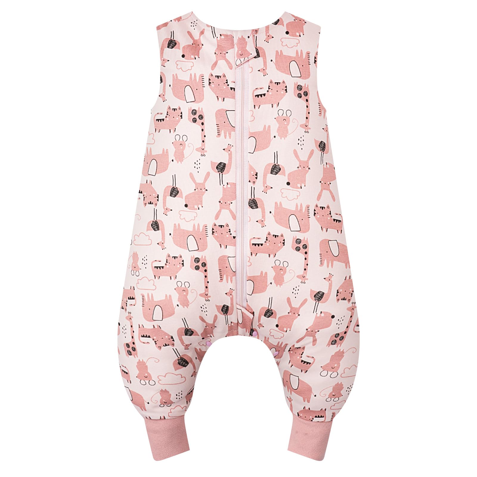 WYTbaby Sacco Nanna con Piedini 1.0 Tog, 100% Cotone Ultra-Morbido, Facile da Indossare, Ideale per il Sonno dei Neonati, Sacco Nanna Adatto per Bambini da 3-4 Anni