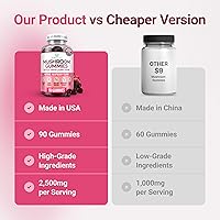 Vista 3 de Las primeras gomitas de complejo de hongos del mundo - Suplemento de hongos 10x con melena de león (90 masticables 2500mg/porción) Suplemento