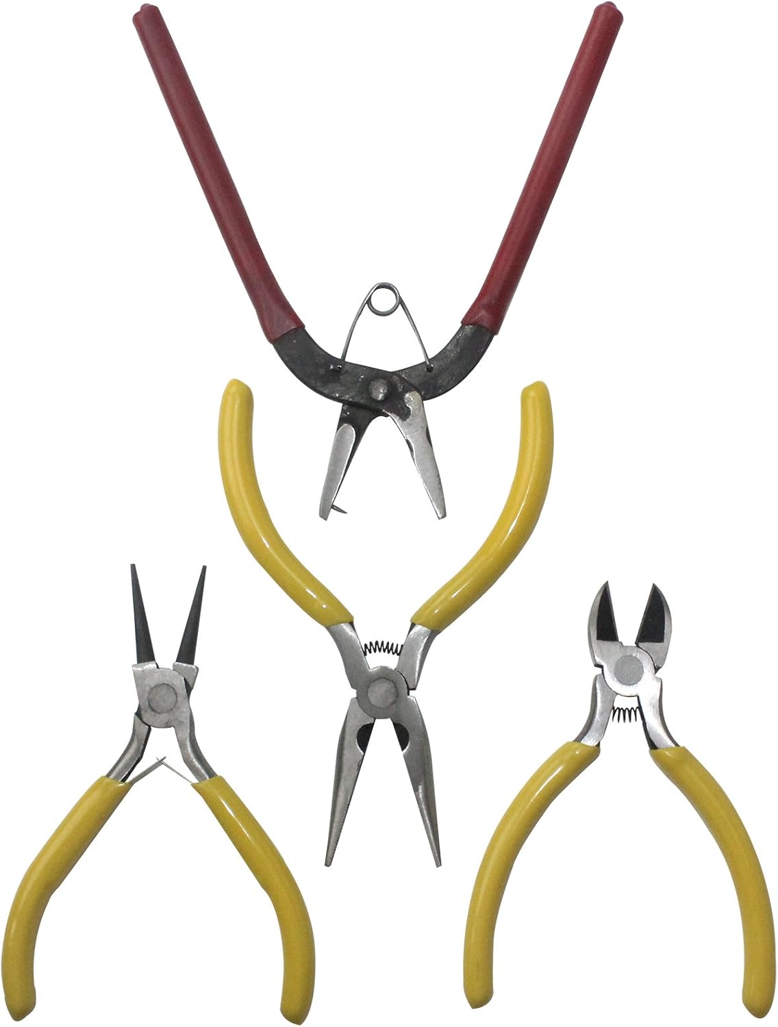Funshowcase Crafting Pliers and Punch Set for Jewelry Making Metal Resin Epoxy Crafting 4 in Set