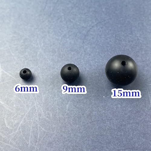 Miniatura 4 de Cuentas de silicona, 60 cuentas de silicona de 0.59 pulgadas para hacer llaveros, cuentas redondas de silicona de goma sueltas para pulseras,