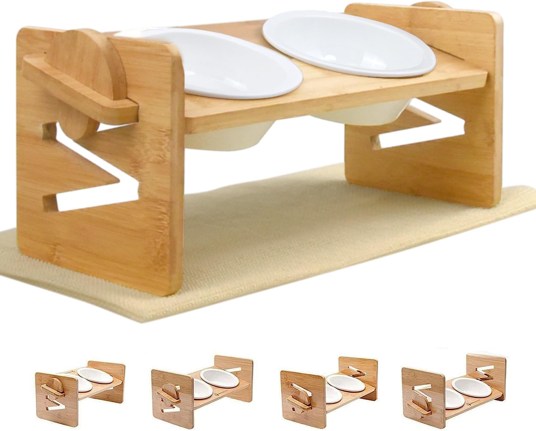 VANZACK Haustier Futter Napf Mit Hohem Fuß - Goldener Edelstahl Napf