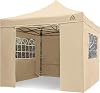 All Seasons Gazebos | 3x3m Pop Up Gazebo with 4 Premium Side Walls, Accessory Pack & Wheeled Bag | Heavy Duty, Fully Waterproof, High-Grade Materials (Beige)
