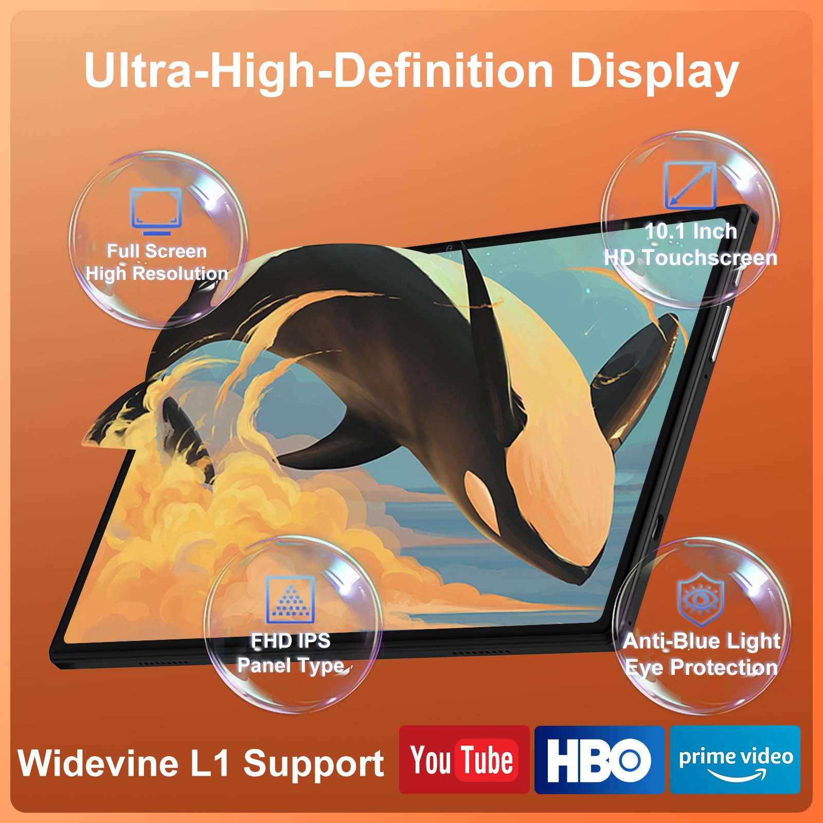 Tablet 30GB RAM 128GB ROM(TF 2TB Expandible), 10 Pulgadas 8000mAh/ WIFI 5G/ BT5.0/ OTG/ GPS, Cámara 5+8 MP, Certificación GMS, Widevine L1, Tableta de Cuerpo Metálico con Funda Protectora -Negro