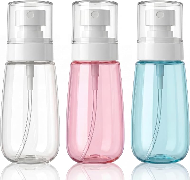 Frascos de viagem com spray de névoa fina GIVITASOT, recipientes cosméticos recarregáveis, Pacote com 3