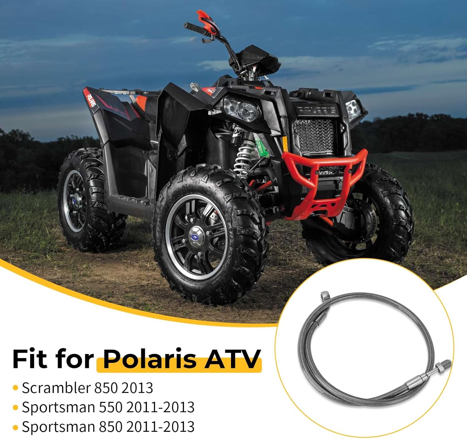 M MATI Front Right Brake Hose Line for Polaris Scrambler 850 2013 Sportsman 550 850 2011-2013 1911687