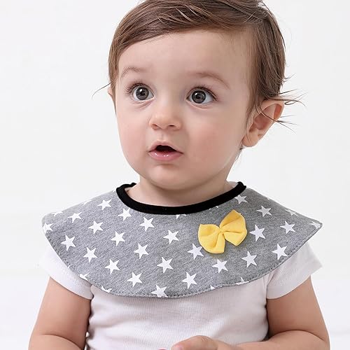 Miniatura 2 de Baberos para bebés para niños y niñas, babero de algodón para bebés, paquete de 6, dentición y babeo, recién nacido, bebé Patrón gris.,Varios
