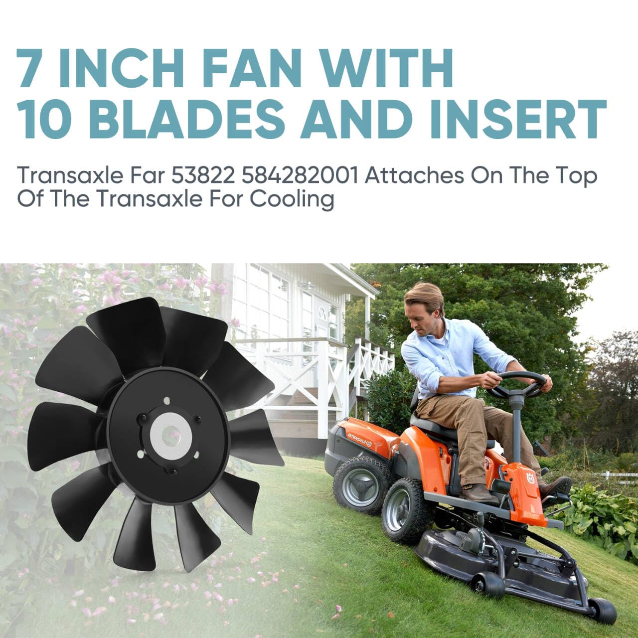 Oniissy Getriebelüfter Für Rasenmäher - 17,8 Cm 10 Flügel