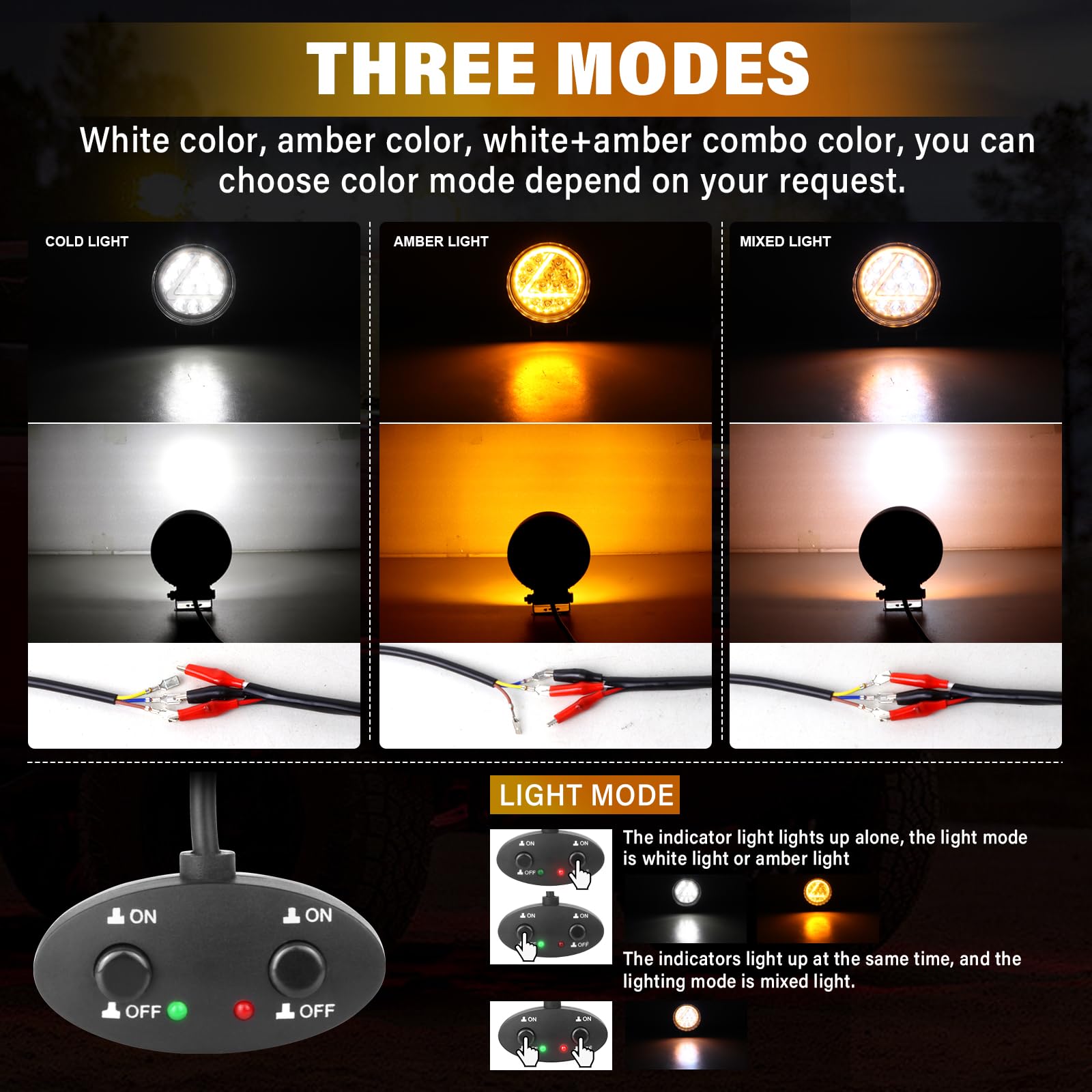 RIGIDON 2Pcs Ronde Led Werklamp led werklamp, 4 inch 10cm 27W Led Spot RIGIDON 2Pcs Ronde Led Werklamp led werklamp, 4 inch 10cm 27W Led Spot