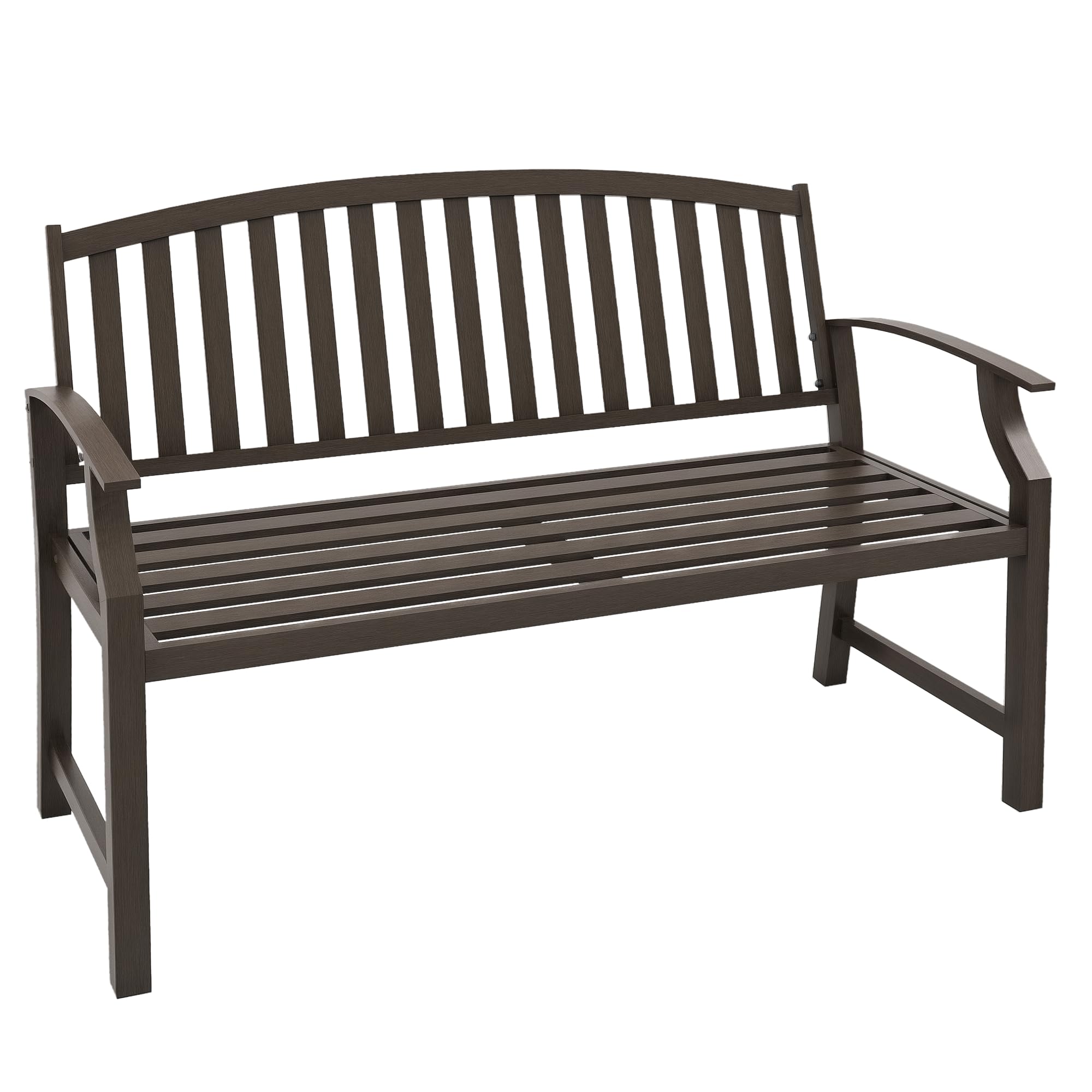 Outsunny Outdoor Bench Steel Brown