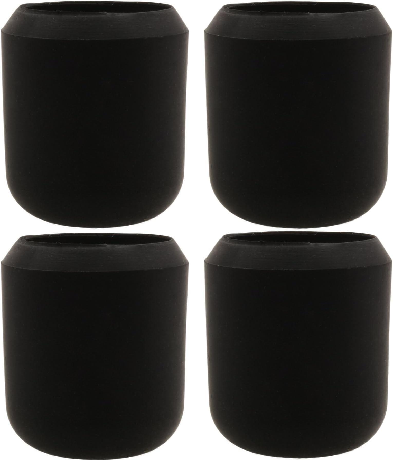 4 Black Rubber Ferrules 25mm/1