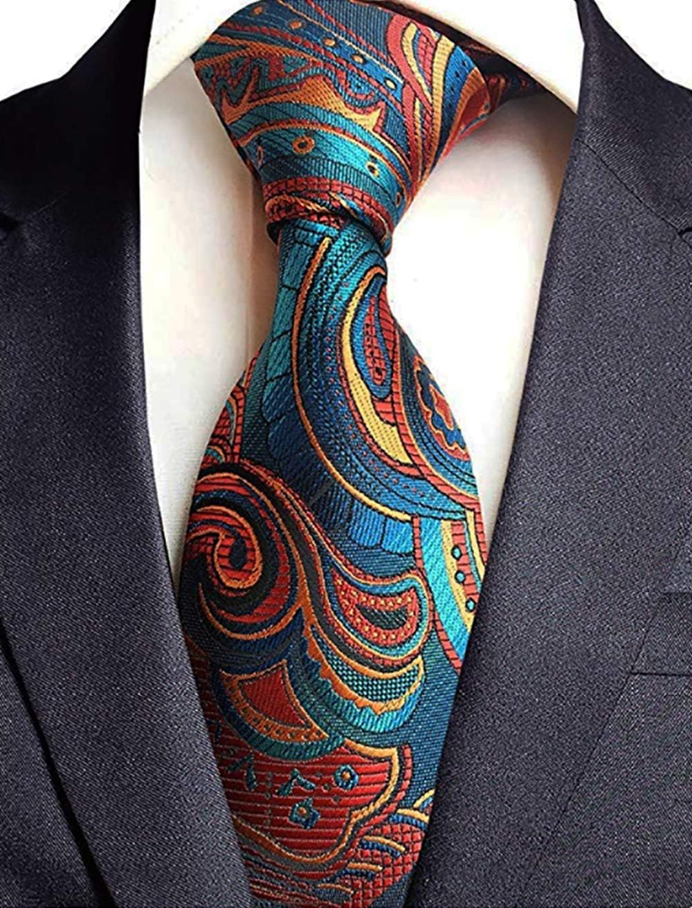 Men's Classic Neck Ties for Men 6 Pack Classy Mens Ties Woven Jacquard Ties Party Suit