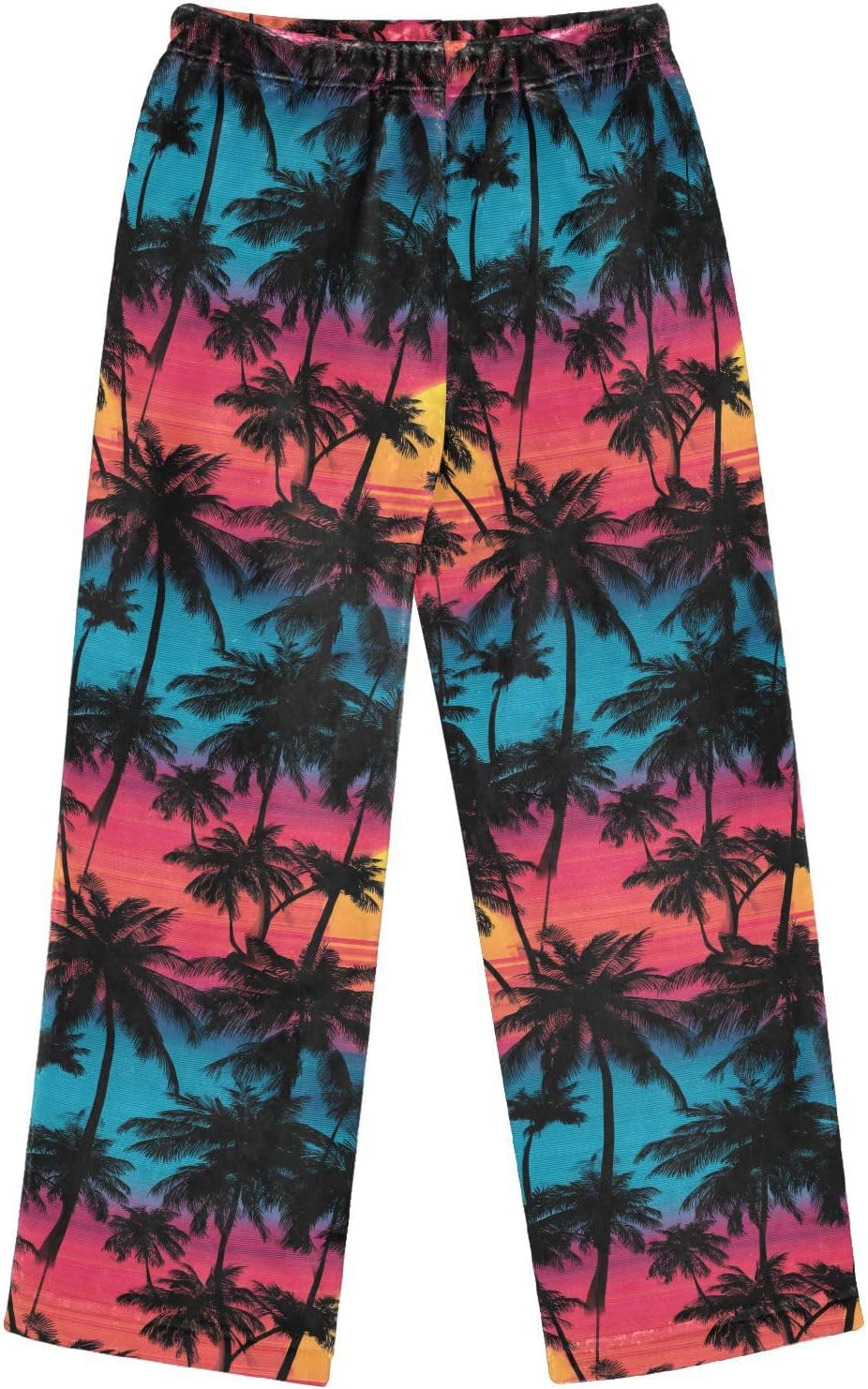 visesunny Palm Tree Colorful Pattern Boys Pants for Kids Fleece Bottoms Long Jogger Pants Trousers with Pockets Size 6-14Y