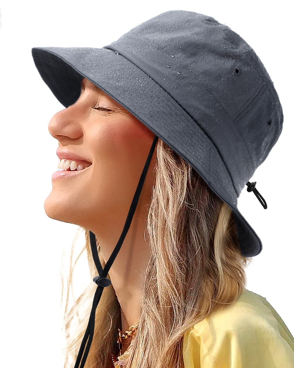 Waterproof Bucket Hat for Women Men Rain Hat UPF 50+ Wide Brim Boonie Sun Hat Foldable Summer Floppy Beach Fishing Safari Hat