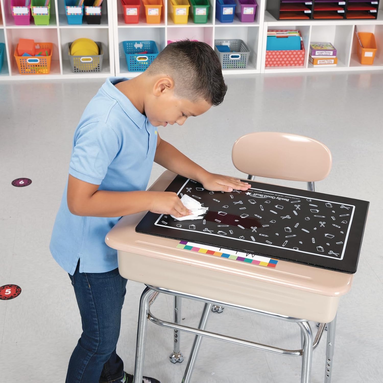 Really Good Stuff Deluxe Privacy Shields Large Set of 6 - Black Corrugated Plastic, Privacy Shields for Student Desks