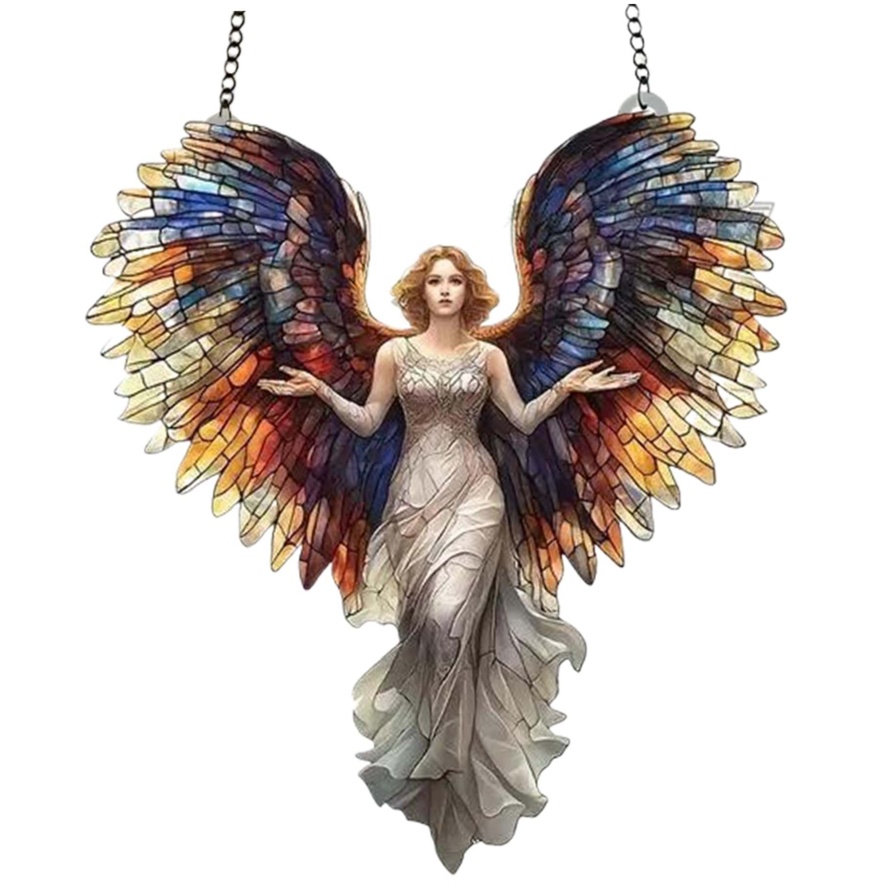 Stained Glass Window Hanging, Acrylic Angel Suncatchers for Windows Hanging, Sun Catchers Indoor Window for Religious Prayer, Suncatchers for Windows