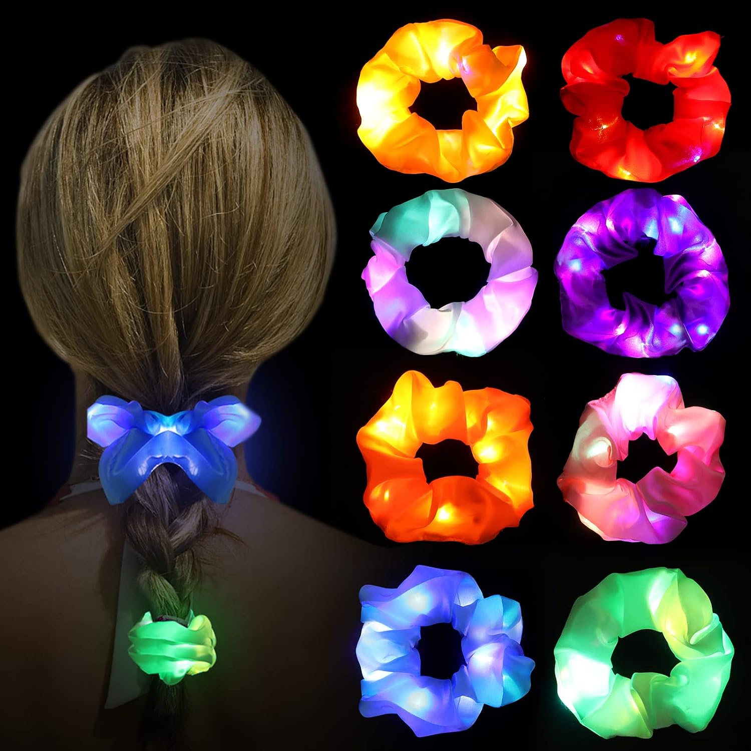 Scrunchie Postiche Cheveux Synthétiques Bouclés Très Blond Clair - Taille Petit - Neuf Avec étiquettes