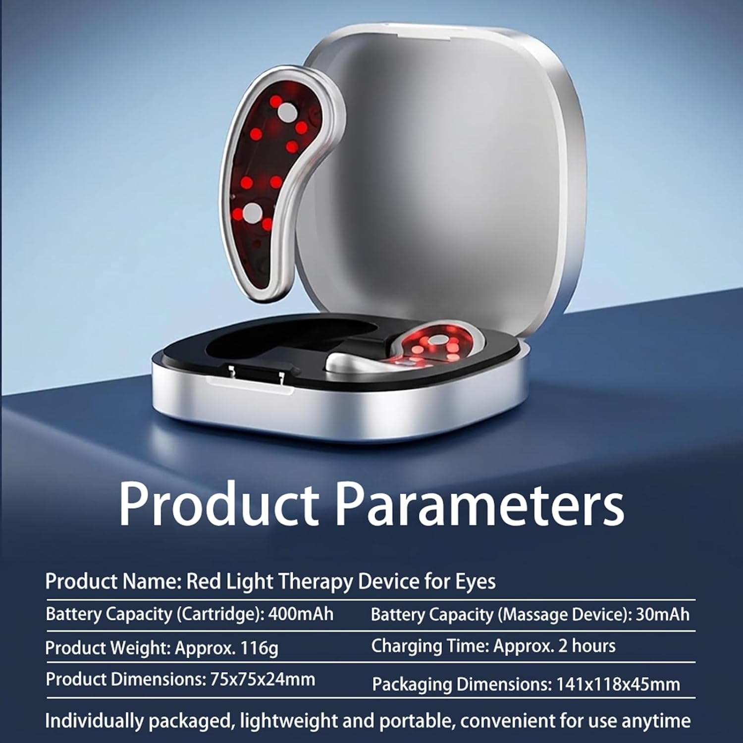 Eye Pods for Under Eye Bags, Portable Massager, Red Light Therapy Eyes Pads Patches for eye reducing eye bags and dark circles