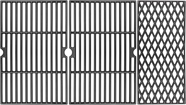 Cast Iron Grill Grates for Dyna glo DGH474CRP DGH483CRP DGF493BNP DGF493PNP-D DGB495SDP DGB495SDP-D DGB493SPB DGB463CNP DGB494SPB 70-01-911 70-02-656, Cooking Grate Replacement Part, 3 pieces