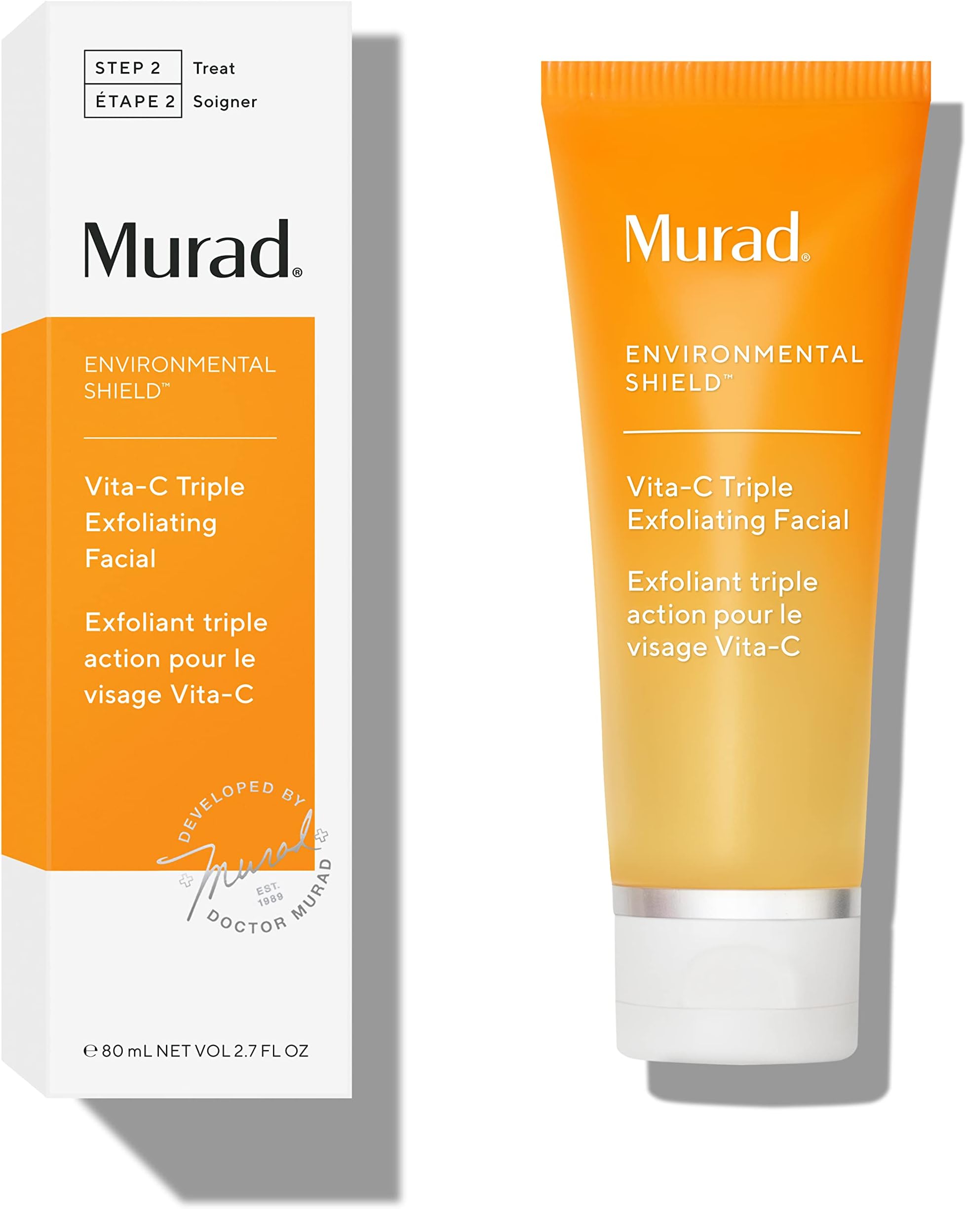 Murad Vita-C Triple Exfoliating Facial – Gold-Stabilized Vitamin C and Physical, Chemical, & Enzymatic Exfoliant Scrub for Smoother, Brighter, Radiant Skin – 2.7 Fl Oz